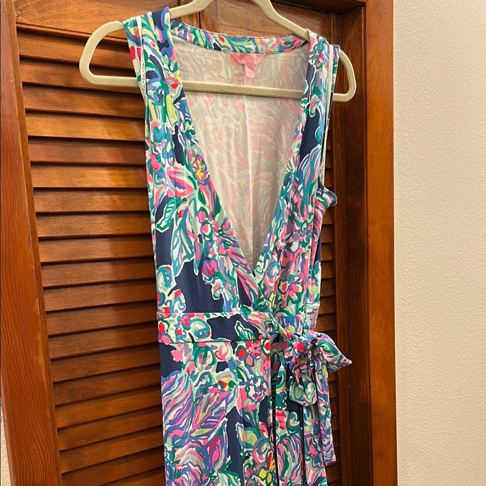 Lilly Pulitzer Delfina Indigo -Exotic Escapes Wrap Maxi